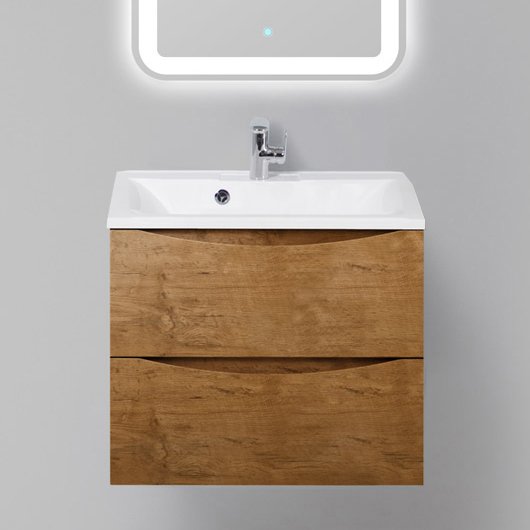 Тумба с раковиной BelBagno Marino 65 rovere nature (MARINO-650-2C-SO-RN-P+BB650/450-LV-MR-PR)