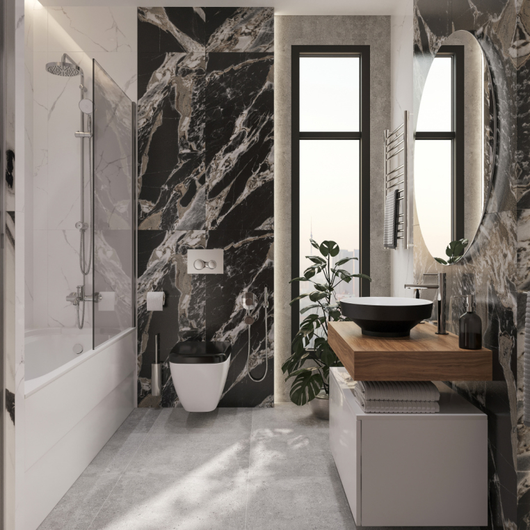 Мебель для ванной Stworki Ольборг 80 столешница дуб французский, без отверстий, с тумбой 80, с раковиной Vitra Water jewels