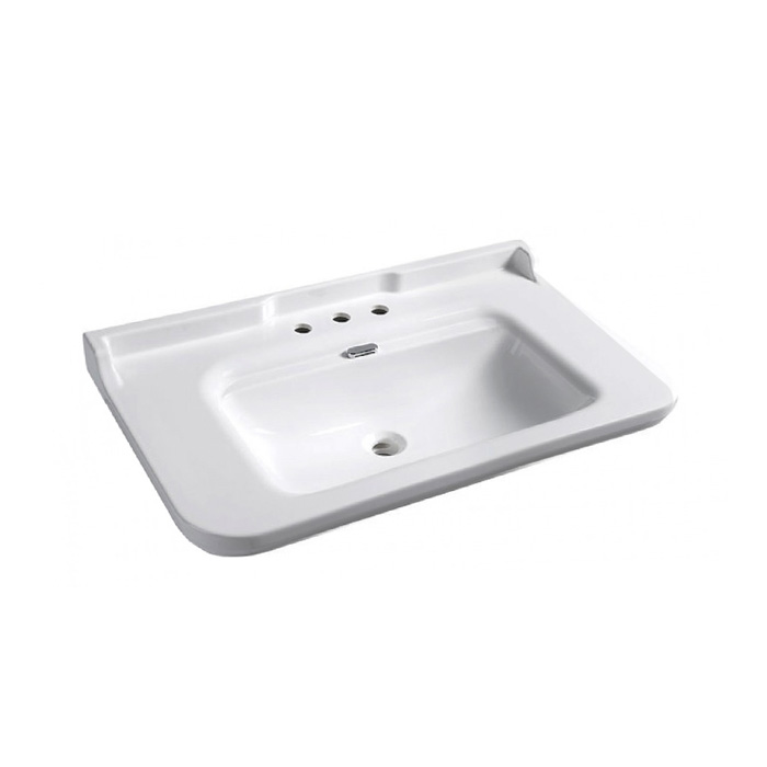 Раковина Kerasan Waldorf 100х55 см, 3 отв., керамическая, белый/хром 4142K1bi/cr*2