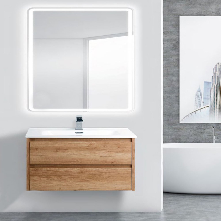 Комплект мебели BelBagno Kraft 80 rovere nebrasca nature (KRAFT-800-2C-SO-RNN+BB800ETL+SPC-MAR-800-800-LED-TCH)