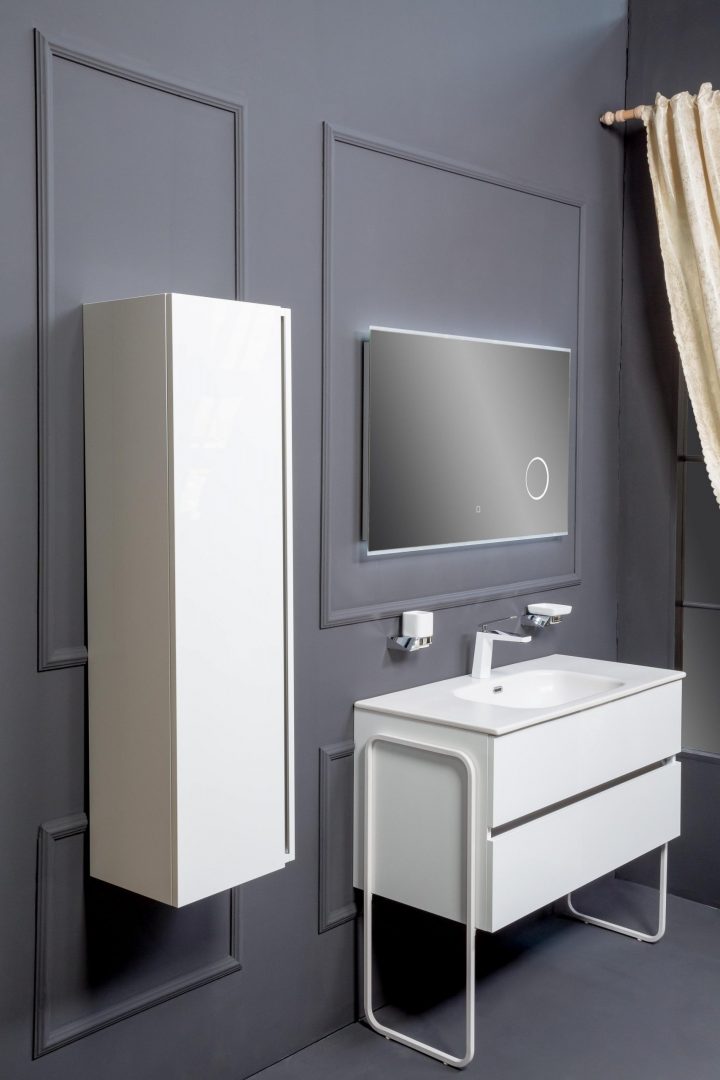 Тумба без раковины Vallessi 80*46cm WHITE 2 полки,