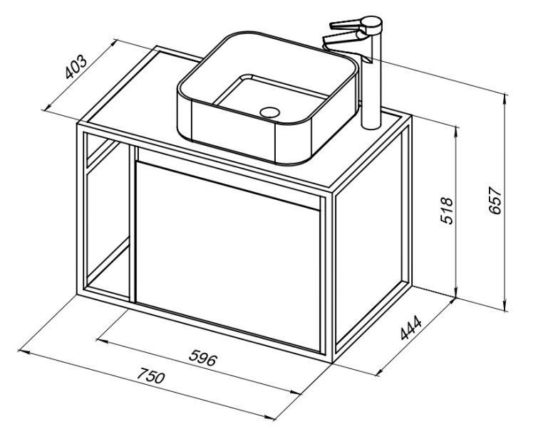 Тумба под раковину Aquanet Nova Lite Loft 75 R дуб рустикальный 00261657