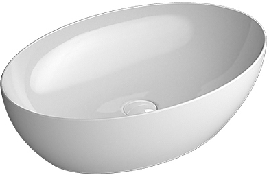 Раковина накладная GSI PURA 884211, 42x60, без перелива, белая глянцевая