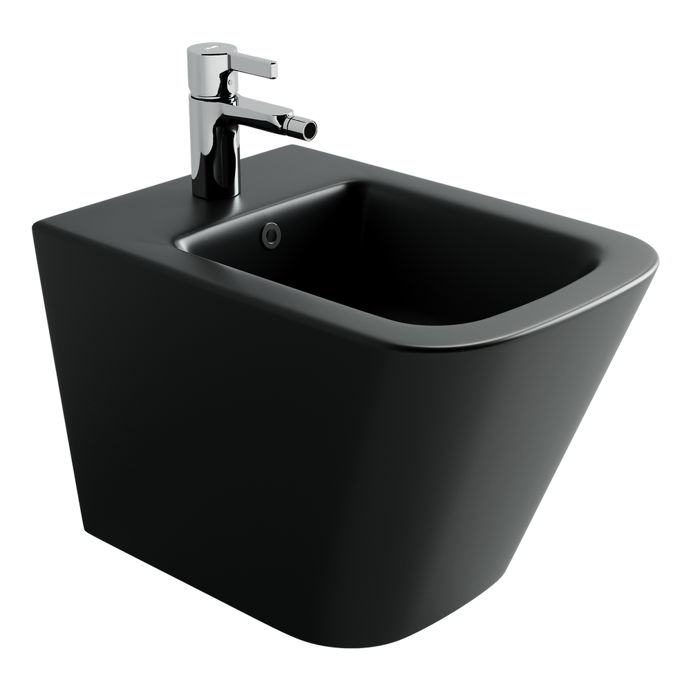 Подвесное биде Union, с крепежом для установки, цвет черный матовый