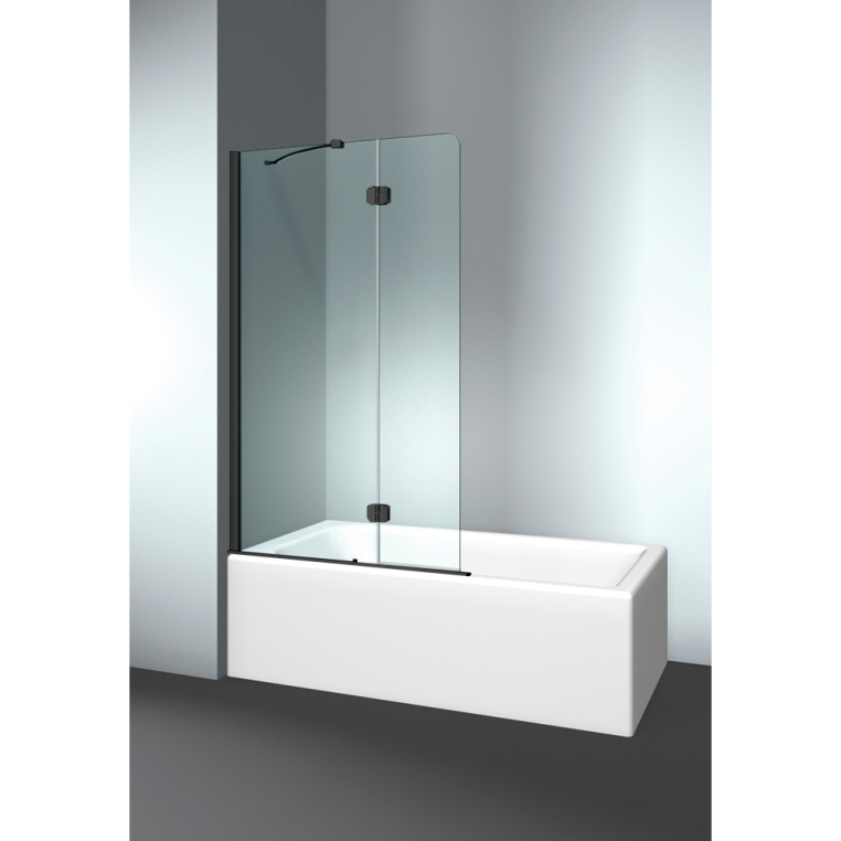 VismaraVetro VPV040905401500ST – Шторка на ванну PV 54х150Hсм, размер 90-92(50+40)см, SX (левая), стекло Transparent 04, профиль Matt Black 09, петли С67 внутреннее открытие, TPA
