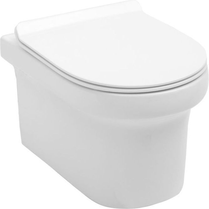 Подвесной унитаз Aquanet Nova с микролифтом, безободковый NOVA-W BL-101N-WHT