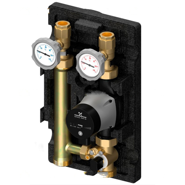 ML66832.36 Meibes Насосная группа MK со смесителем 1 1/4" с насосом Grundfos UPM3 Hybrid 32-70, подача слева