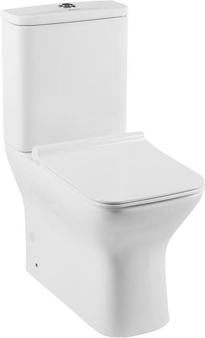 Напольный унитаз Aquanet Roll с бачком и микролифтом, безободковый Roll 2-C+Roll 2-C-1