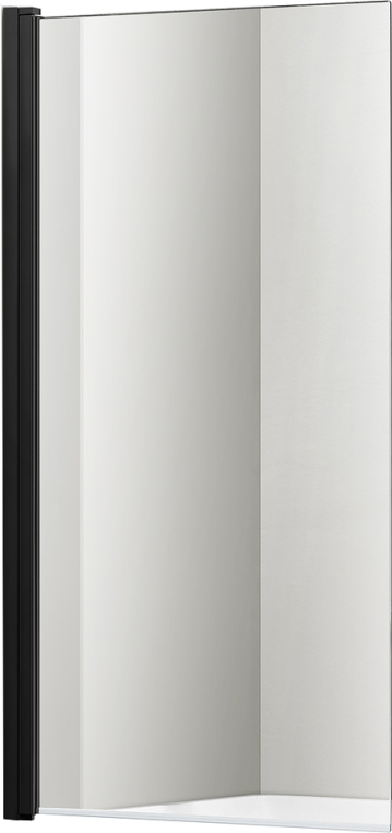 Шторка на ванну Aquatek AQ DEL SBA 08015BL, одноэлементная, поворотная 800X1500 профиль черный, стекло прозрачное