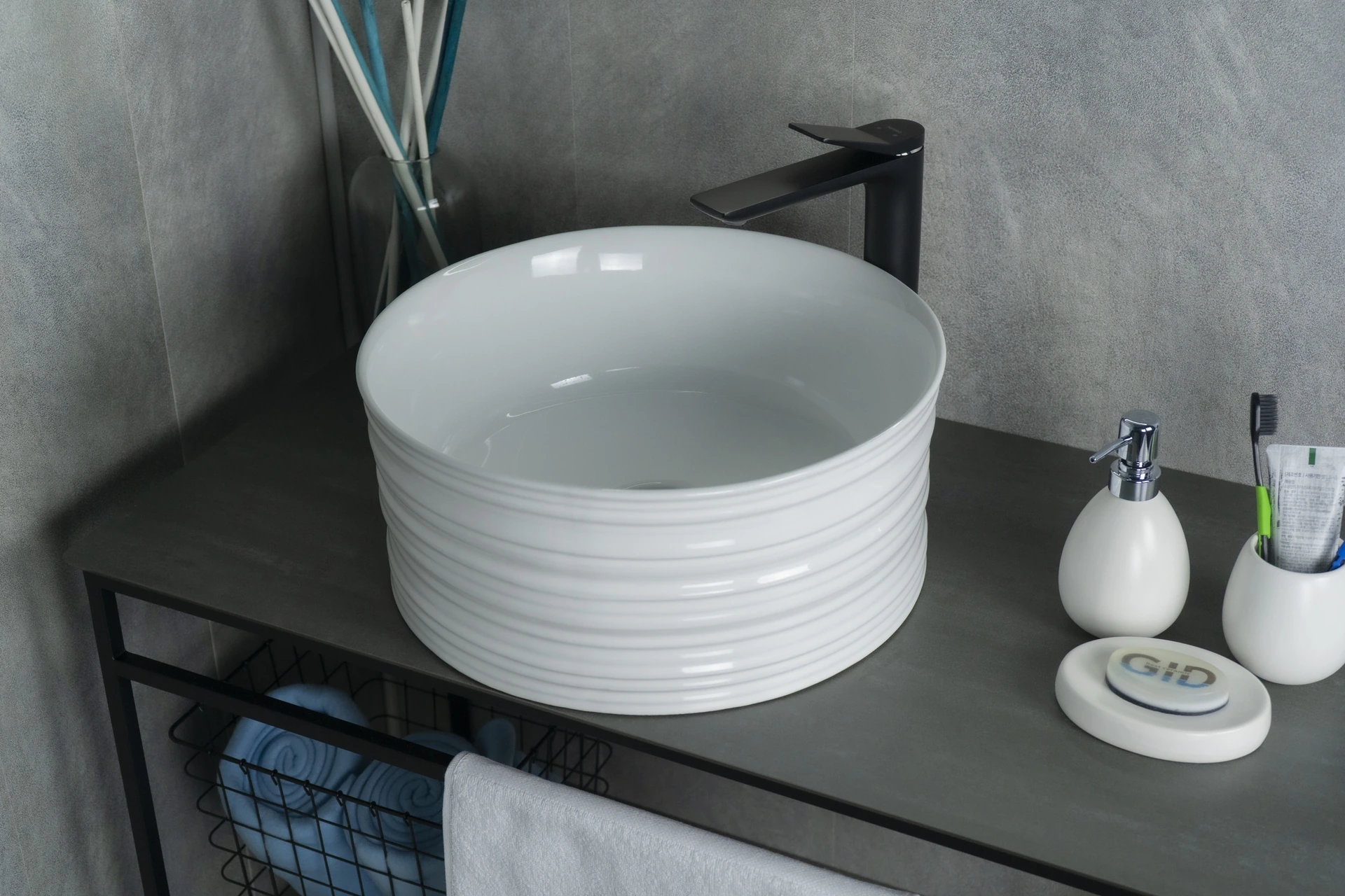 Раковина Gid W969 51174 накладная белая 41x41x18