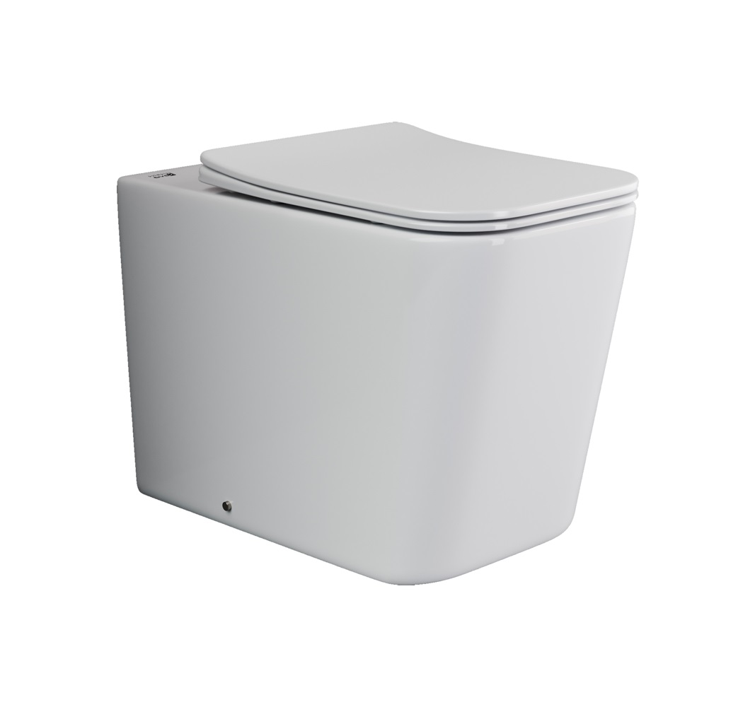 Приставные унитазы CERAMICANOVA CN1809 Унитаз соло CUBIC Rimless, с крепежом, с сиденьем-крышкой с микролифтом