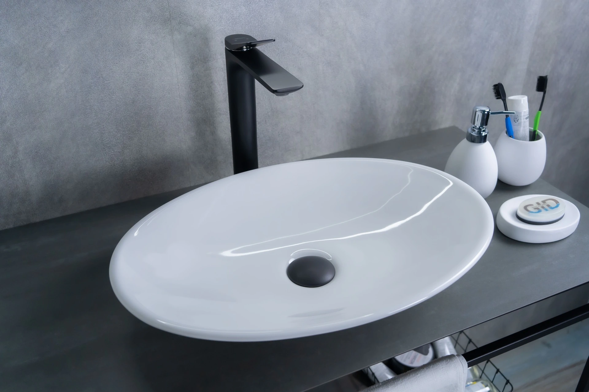 Раковина Gid N9022 51110 накладная белая 50x35x9