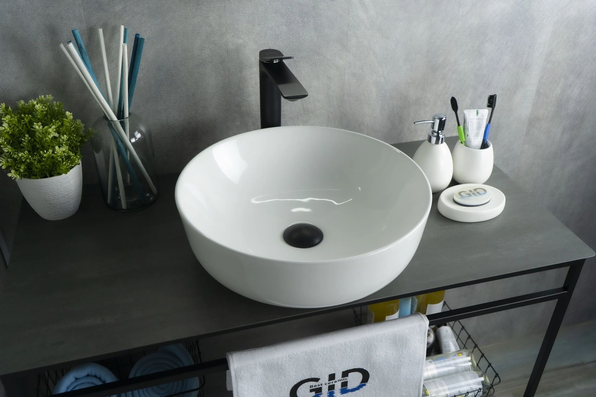 Раковина Gid D1315 51182 накладная белая 41.5x41.5x13.5