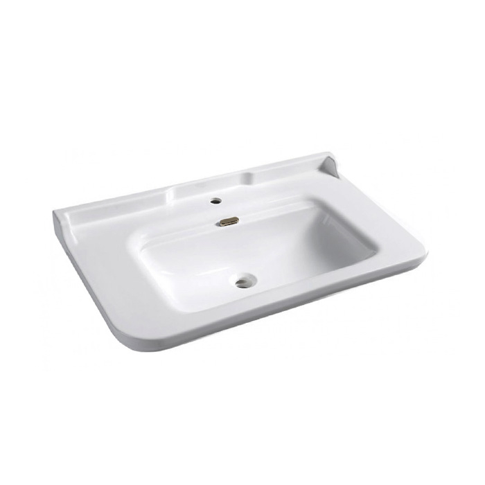 Раковина Kerasan Waldorf 100х55 см, 1 отв., керамическая, белый/бронза