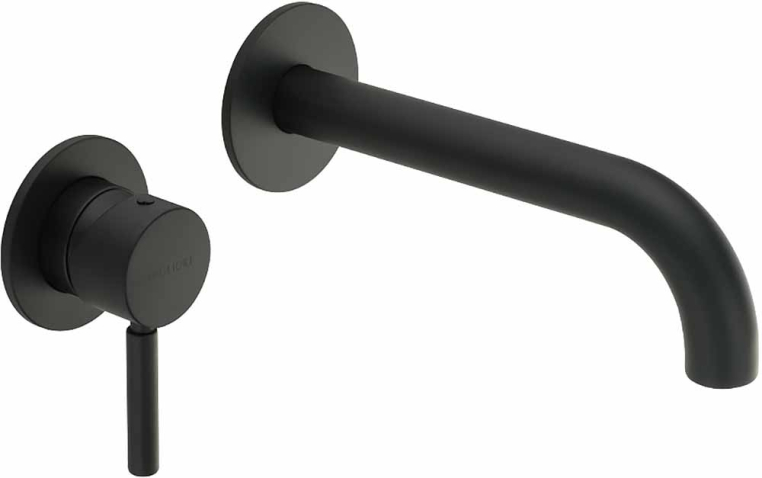 Смеситель для раковины скрытого монтажа настенный Migliore Fortis 31549 CLICK-CLACK черный матовый