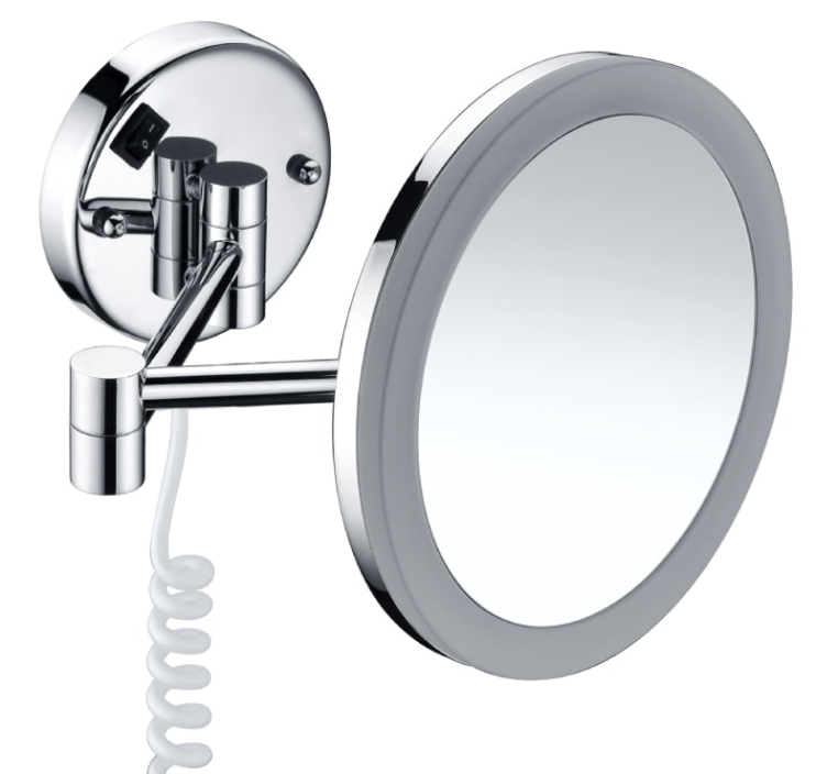 Зеркало WasserKraft K-1004 с LED-подсветкой, 3-х кратным увеличением