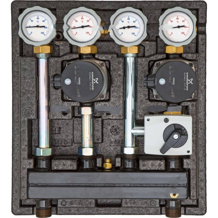 M26103.3RU Meibes Насосно-смесительный модуль Kombimix 2UK с насосом Grundfos UPM3 70