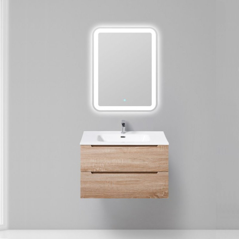 Комплект мебели BelBagno Etna 80 rovere bianco (ETNA-800-2C-SO-WO-P+BB800ETL+SPC-MAR-800-800-LED-TCH)