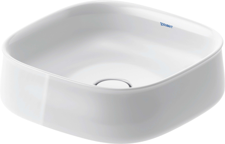 Раковина Duravit Zencha 2373420079 42x42см, без отверстия с переливом белая