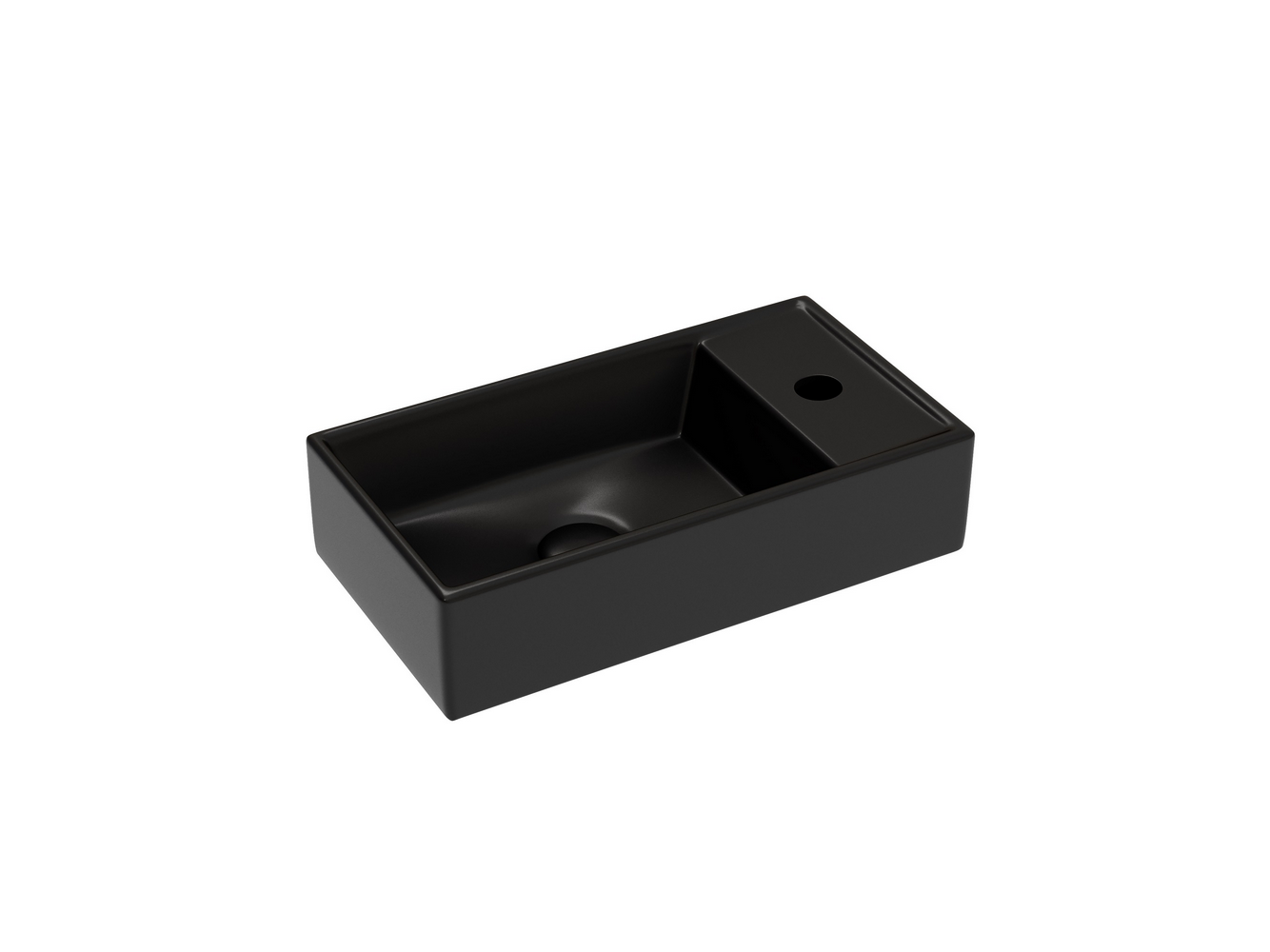 Умывальник подвесной прямоугольный (чаша слева, отверстие под смеситель справа) цвет черный матовый Element 407x217x100