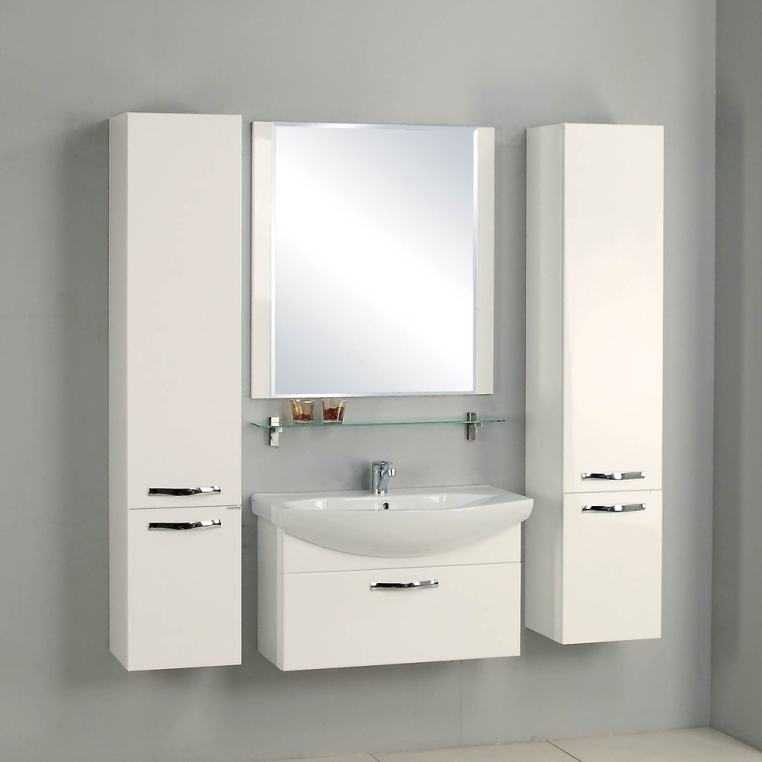 Комплект мебели Aquaton Ария 80 белая (1A1417K0AA010+1A141902AA010)