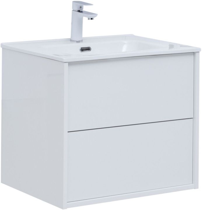 Тумба под раковину Aquanet Lino 60 (Flat) белый глянец 00287540