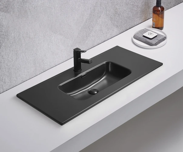 Раковина Gid Bm9010s 72207 встраиваемая сверху черная матовая 101.5x46.5x17
