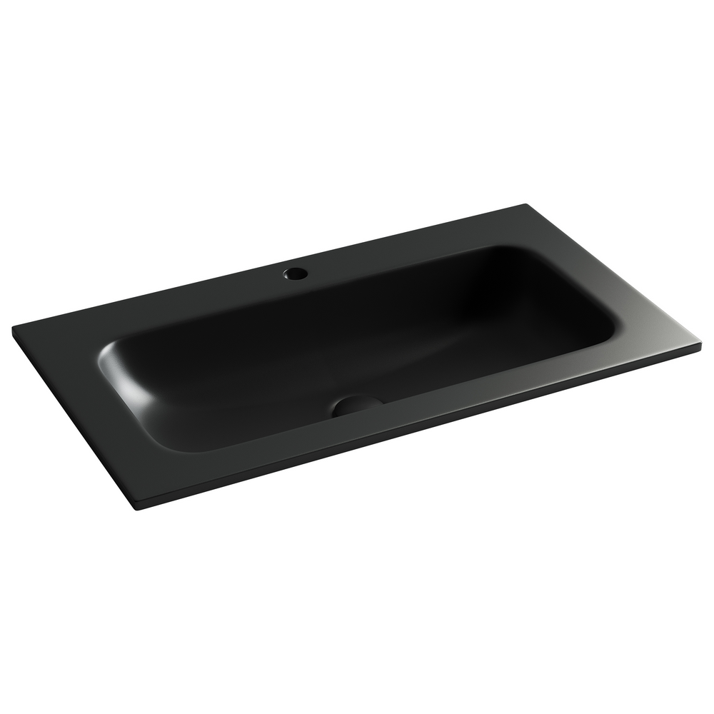 Раковина накладная мебельная Grace прямоугольная c отверстием под смеситель, 810x457x137мм, цвет черный матовый, арт. CN7012MB