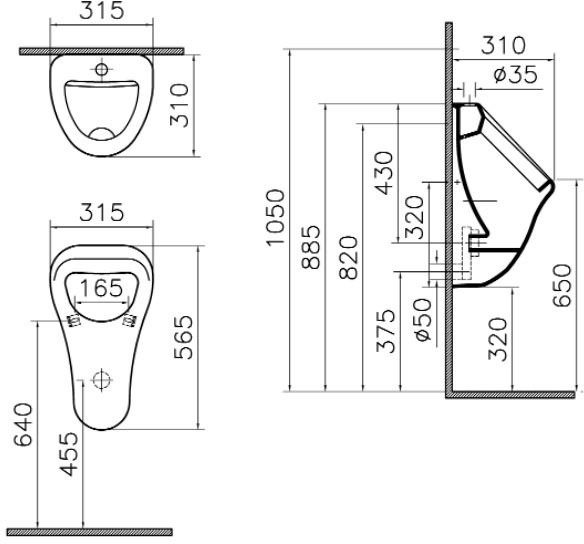 Писсуар VitrA Arkitekt 6202B003-0198