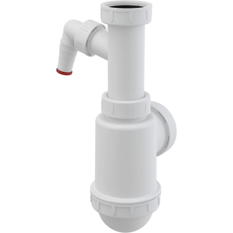 Сифон для мойки AlcaPlast A443P-DN50/40 с накидной гайкой 6/4″ и штуцером