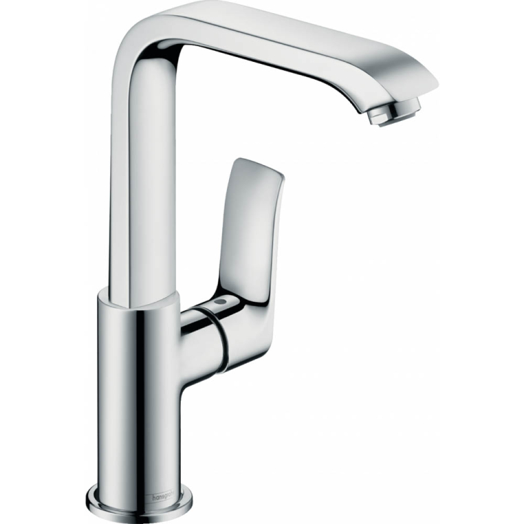 Смеситель для раковины Hansgrohe Metris 31187000 с поворотным изливом и сливным клапаном Push-Open