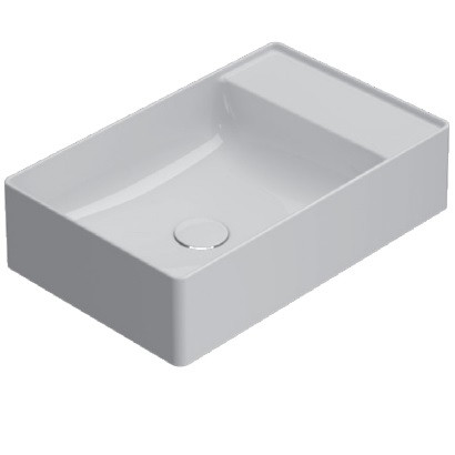 Раковина накладная Globo T-EDGE TE055BI 55x35 см, без отверстия под смесителя
