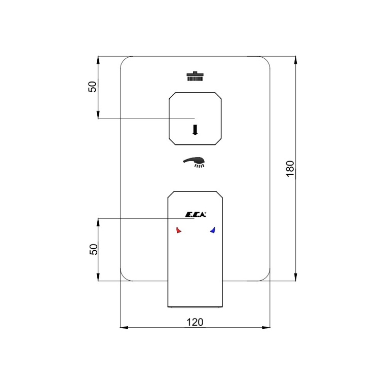 Смеситель для ванны E.C.A.Tiera 102167205C1EX-KDE черный матовый