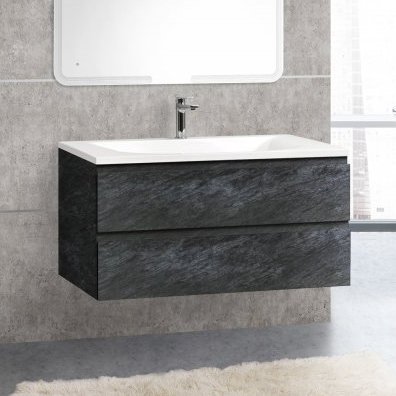 Тумба с раковиной Cezares Molveno 100 antracite (MOLVENO-100-2C-SO-ANTR+CEZ1000/500-LV-MR)