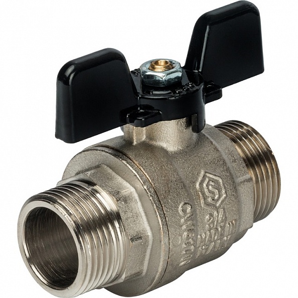 STOUT Кран шаровой полнопроходной, НР/НР, ручка бабочка 3/4" (SVB-0006-000020)