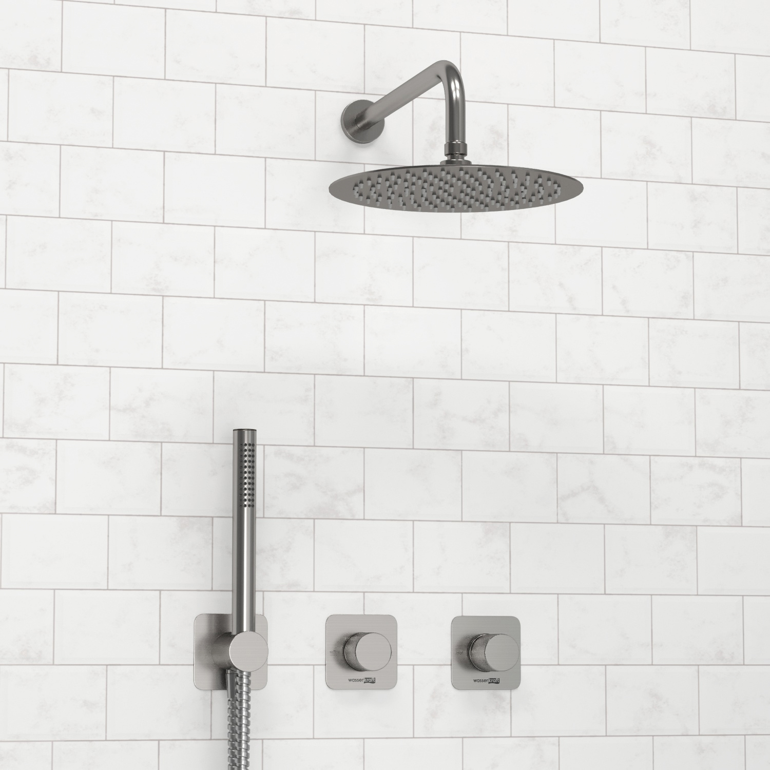 A6451.296.097.121.275.100.276  Встраиваемый комплект для душа с верхней душевой насадкой и лейкой