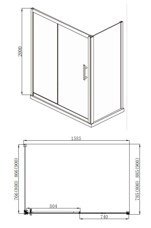Душевой уголок Aquanet Delta 160x90 NPE1131 1600900