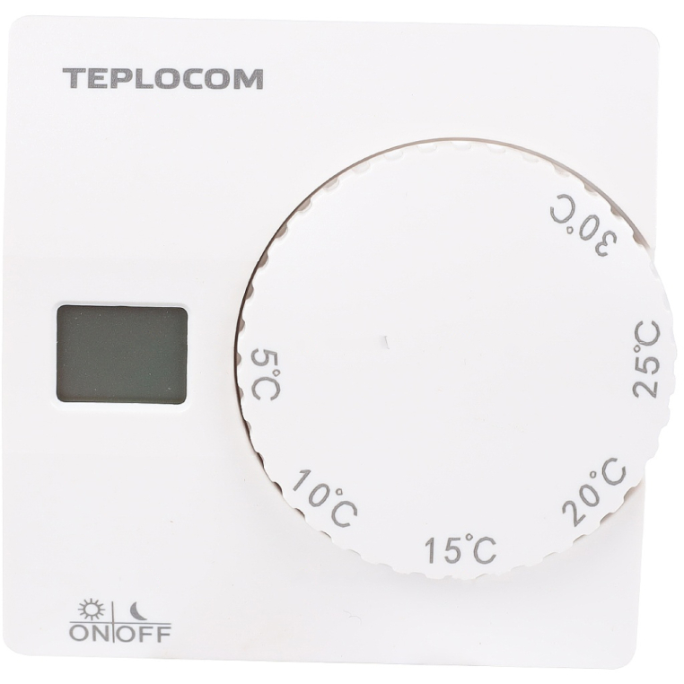 911 Teplocom Термостат комнатный Teplocom TS-2AA/8A, проводной, реле 250В, 8А