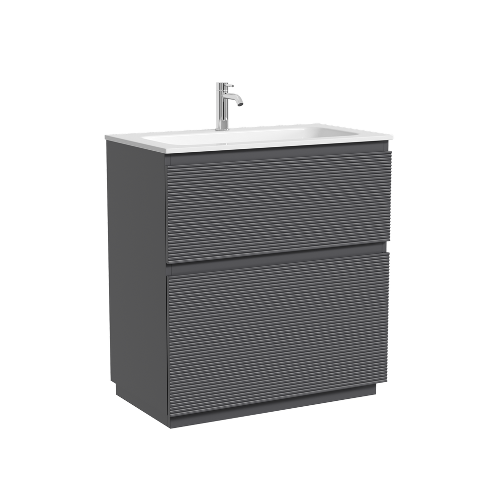 Тумба напольная SANCOS Folk Floor, 790х445х850, c двумя ящиками оснащенными доводчиками, Grey soft, арт.FL80FGS