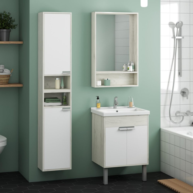 Комплект мебели Aquaton Флай 60 дуб крафт (1A2373K0FAX10+1A237602FA860)