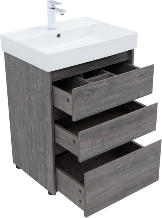 Тумба под раковину Aquanet Nova Lite 60 дуб рошелье (3 ящика) 00302470