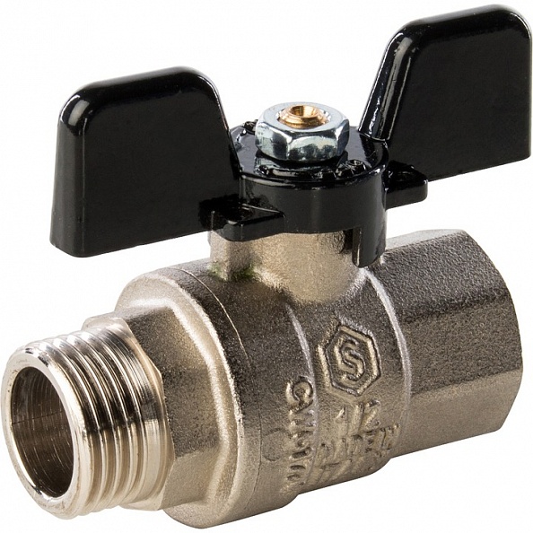 STOUT Кран шаровой полнопроходной, ВР/НР, ручка бабочка 1/2" (SVB-0004-000015)
