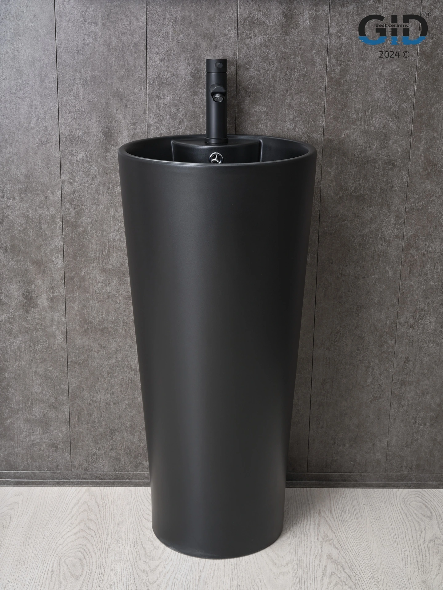 Раковина Gid Nb131bm 81120 накладная черная матовая 40x40x84