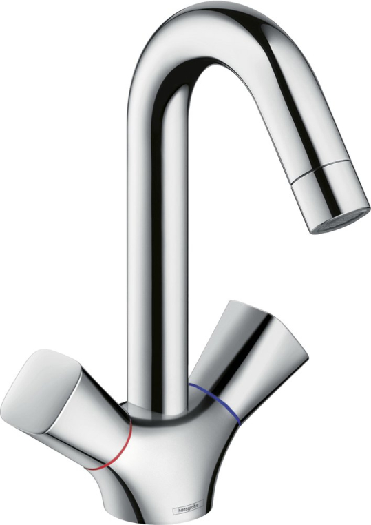 Смеситель для раковины Hansgrohe Logis 71221000 двуручный, без донного клапана