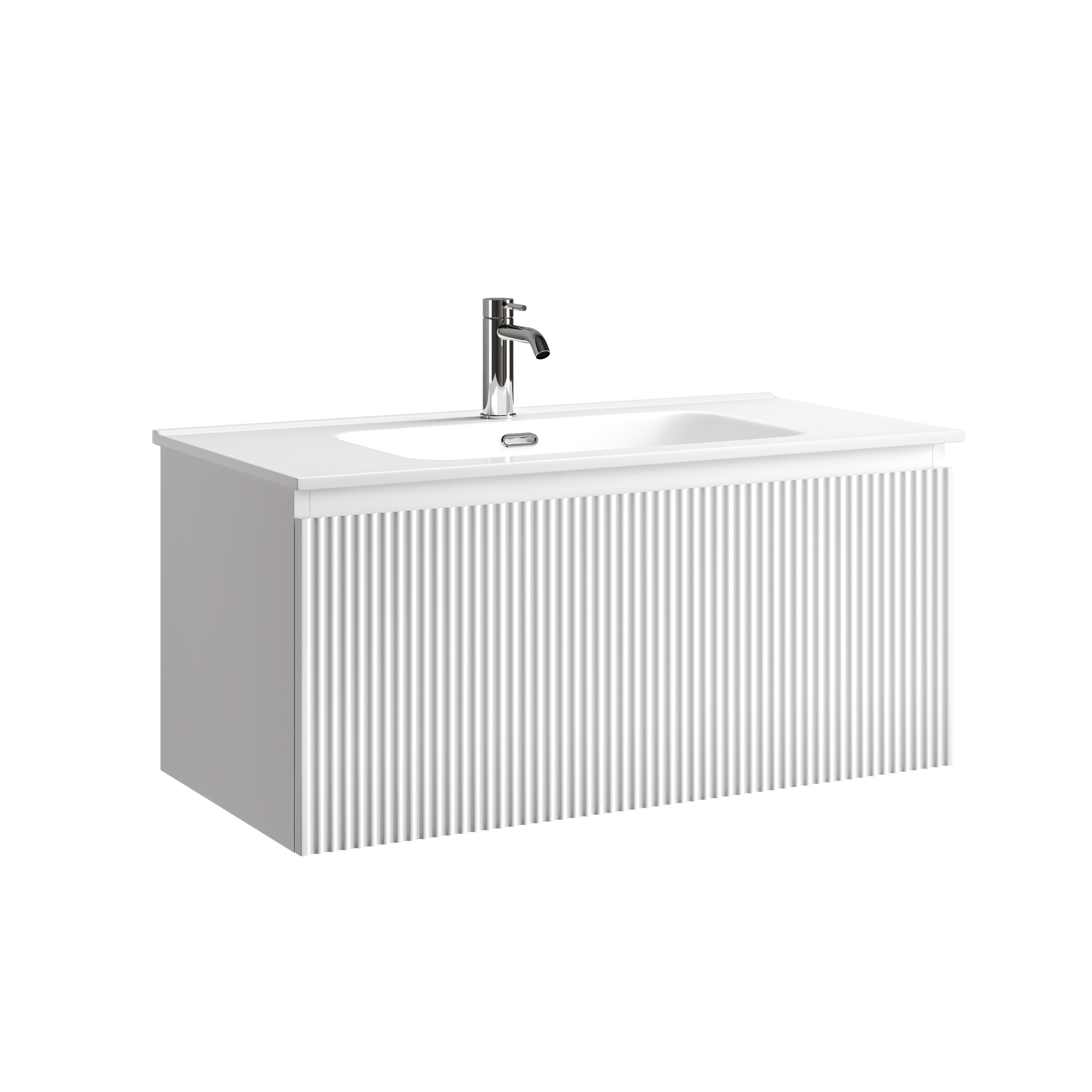 Тумба подвесная SANCOS Snob R 1.0 890х445х406, c одним ящиком оснащенным доводчиками, Bianco , арт.SNR1.090W