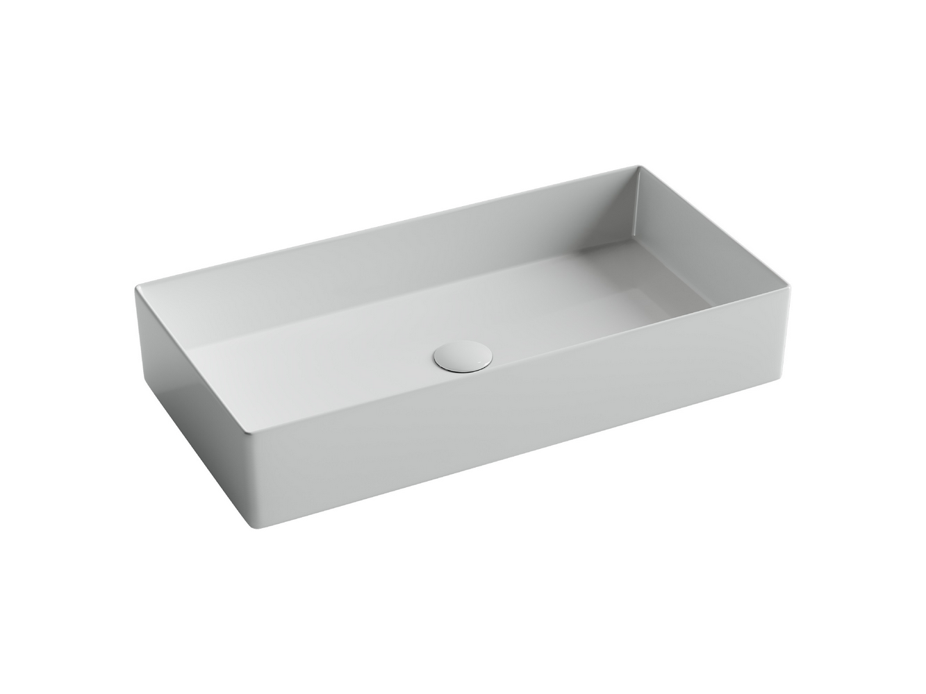 Раковина накладная прямоугольная 701x361x130, без перелива, цвет белый, арт.CN6071