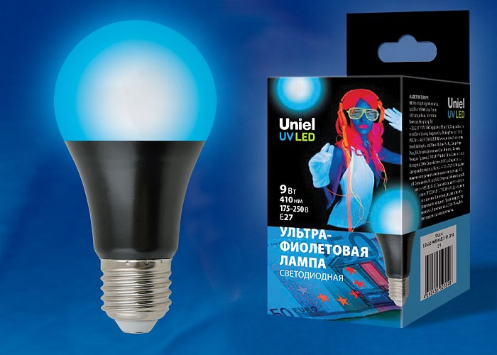 Лампа светодиодная Uniel E27 9Вт K LED-A60-9W/UVAD/E27/FR PLZ07BK