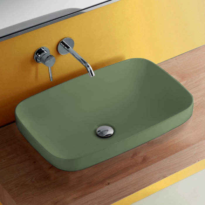 Раковина Kerasan Tribeca 60х38 см, встраиваемая/накладная, Verde muschio 514310