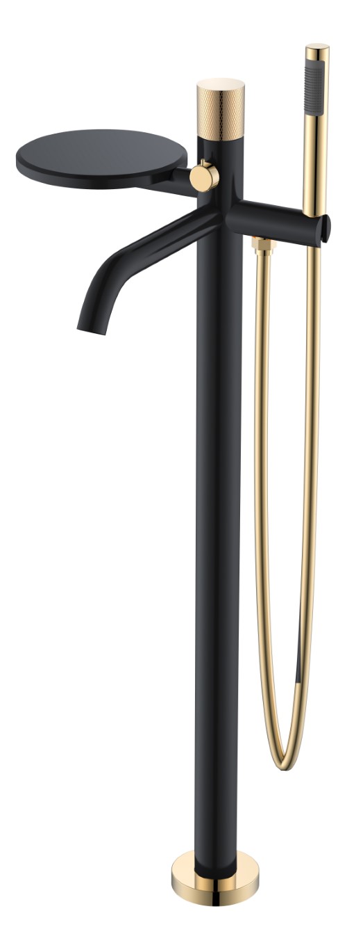 Смеситель STICK напольный BLACK TOUCH GOLD