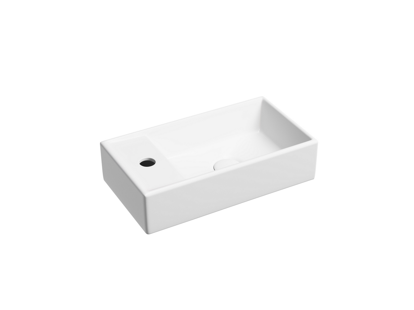 Умывальник подвесной прямоугольный (чаша справа, отверстие под смеситель слева) цвет белый матовый Element 407x217x100